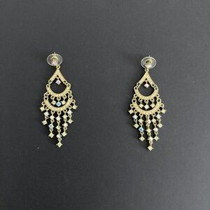 Gold tone chandelier earrings
